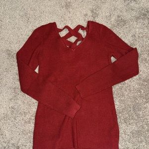 NWOT Women's Love Ellie Waffle Knit Criss Cross Sweater